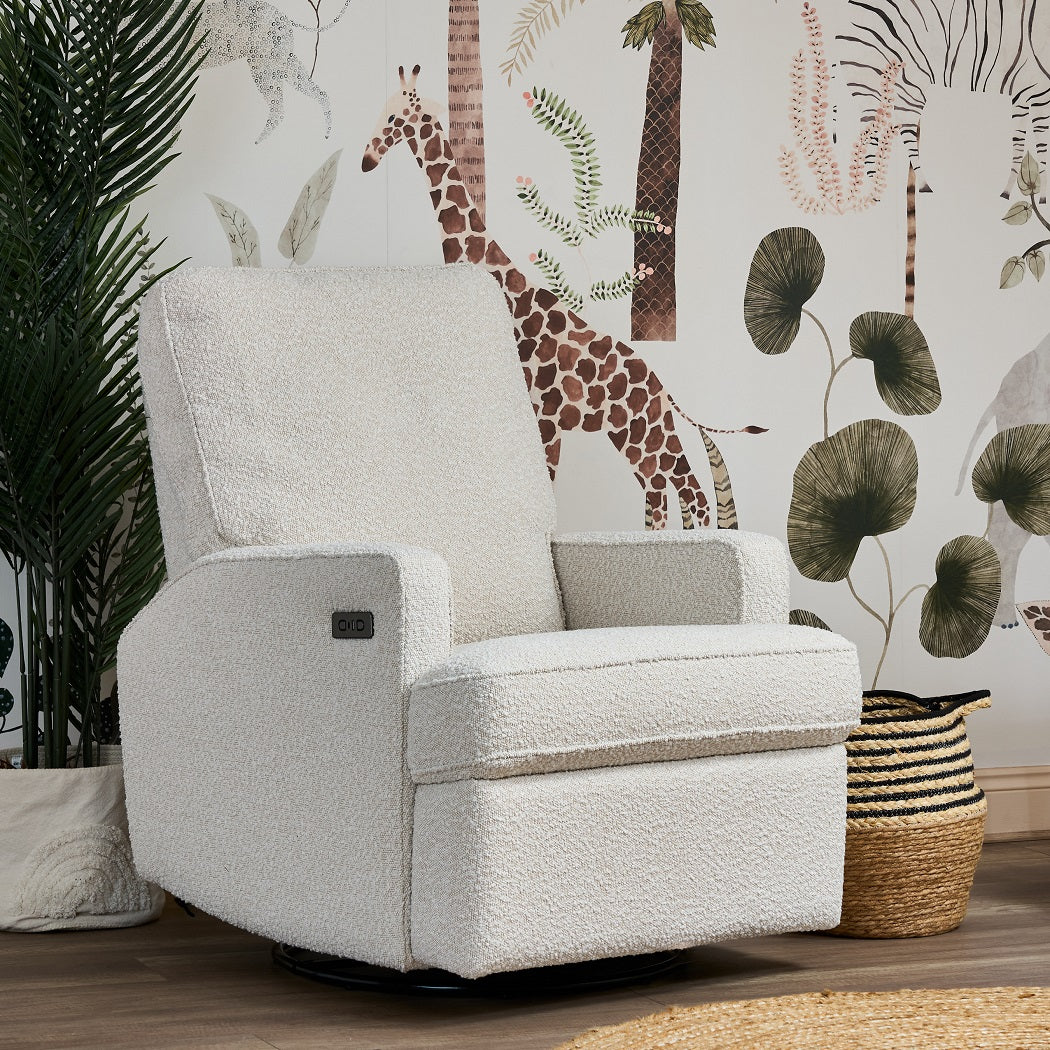 Madison Electric Swivel Glider Recliner Chair - Boucle - lifestyle image