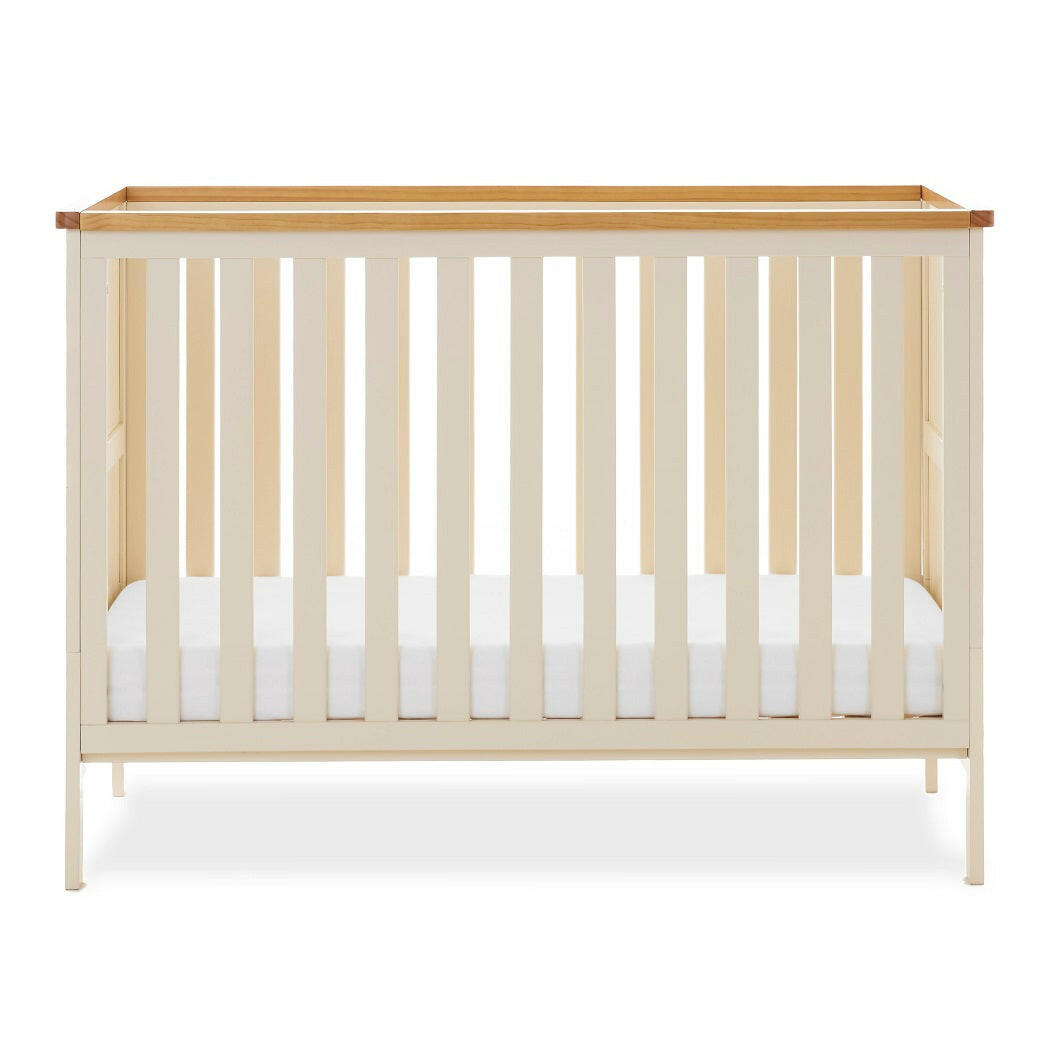 Obaby Evie MINI Cot Bed - Cashmere - shown as the mini cot with mattress base at its lowest level