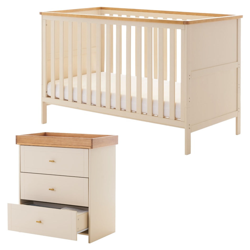 Obaby Evie 2 Piece Room Set - Cashmere - cot and changing unit