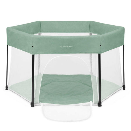 Ickle Bubba Fiesta Pop-Up Playpen - Sage Green - front view, zipped access door