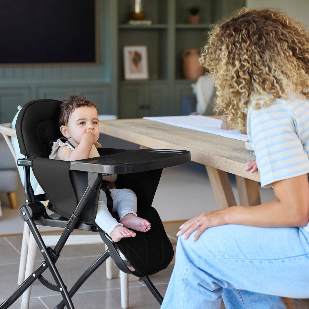 Ickle Bubba Flip Pro Magic Fold Highchair - Black - lifestyle image