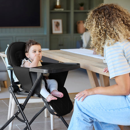 Ickle Bubba Flip Pro Magic Fold Highchair - Black - lifestyle image