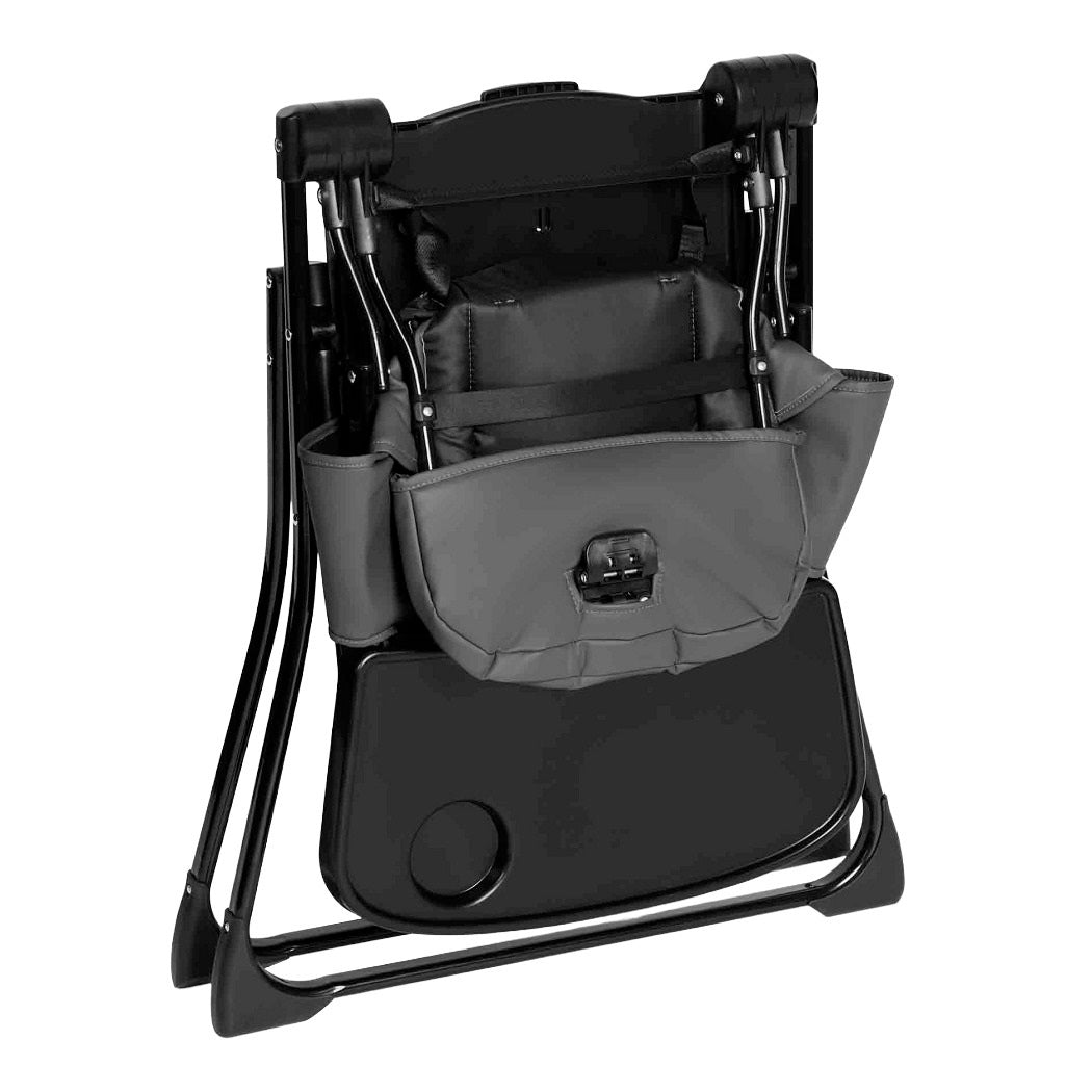 Ickle Bubba Flip Pro Magic Fold Highchair - Charcoal Grey - folded