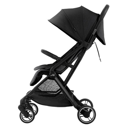 Britax Flylite Travel Stroller - Carbon Black - side view with seat upright