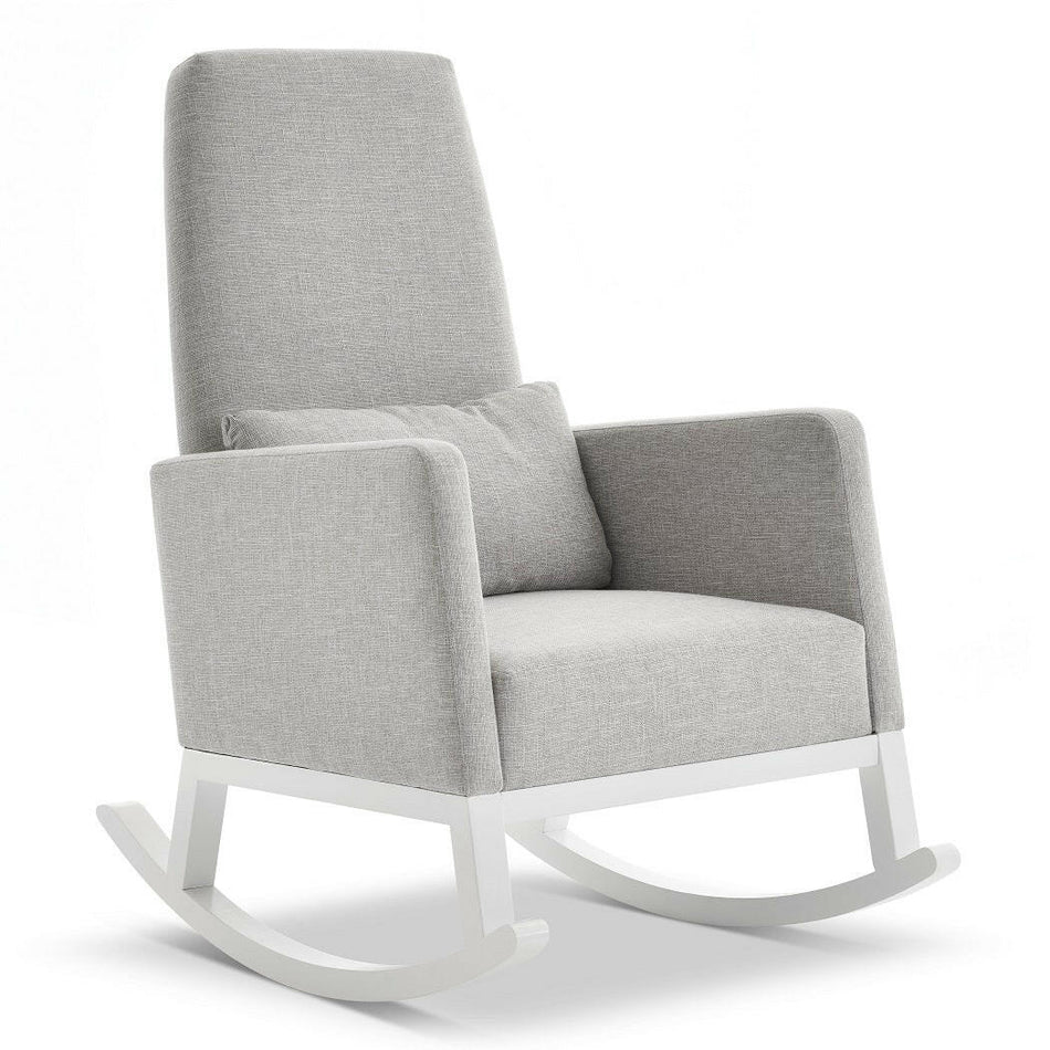 Obaby High Back Rocking Chair White with Stone