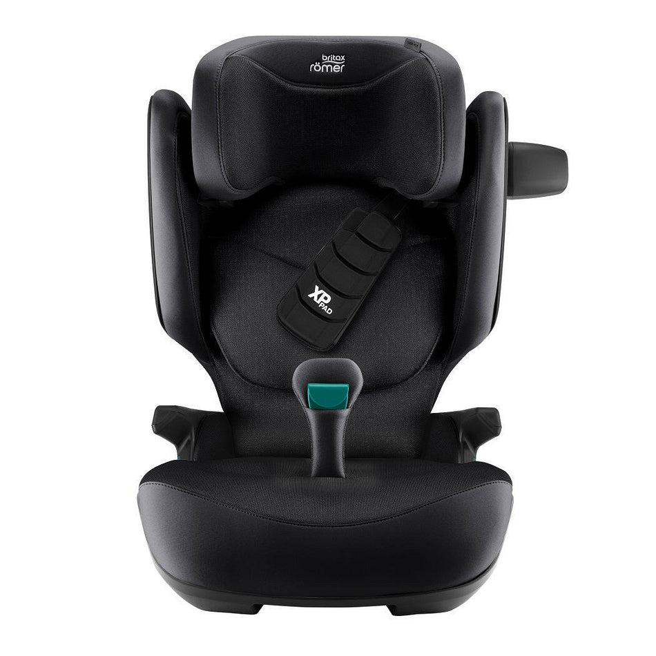 Britax Kidfix PRO i-Size Car Seat - Style Carbon Black - front view with SICT extended