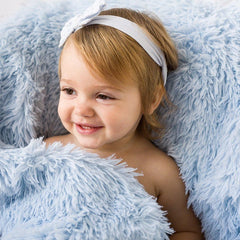 Bizzi Growin Koochicoo Soft & Fluffy Baby Blanket (Powder Blue) - lifestyle image