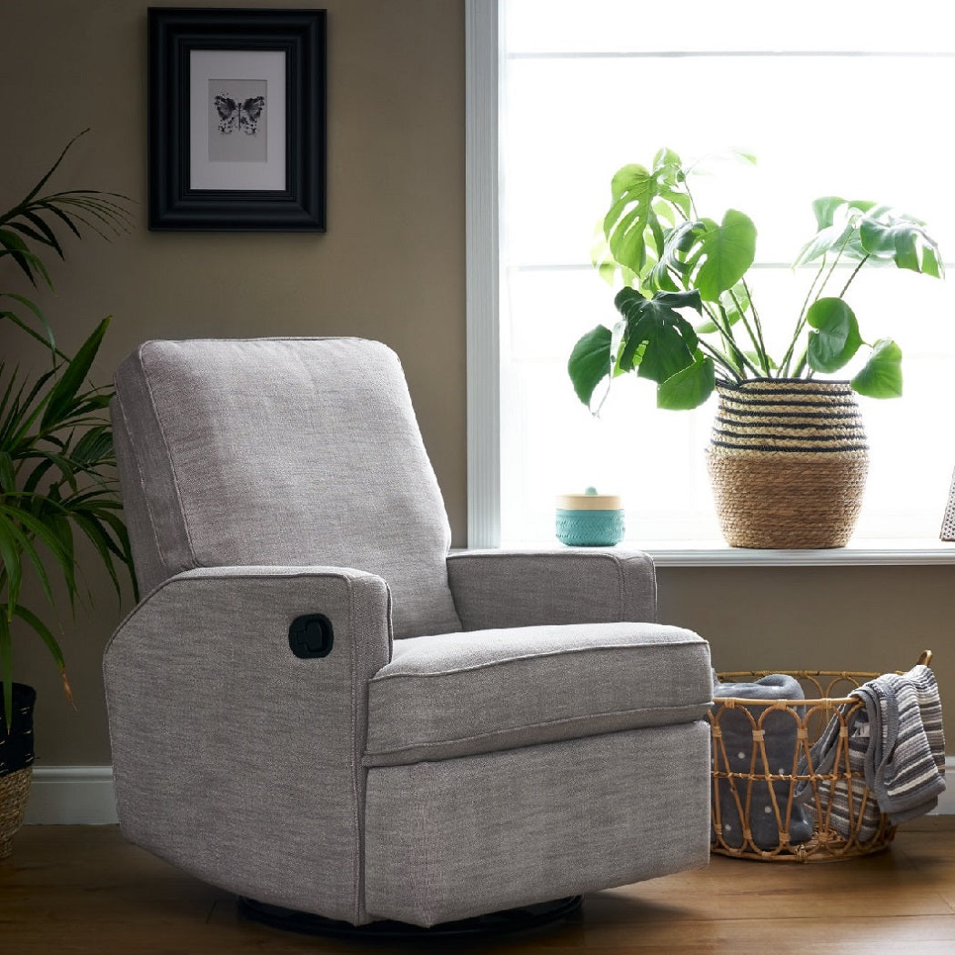 Obaby Madison Swivel Glider Recliner Nursing Chair - Pebble - liestyle image