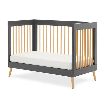 Obaby Maya Mini Cot Bed (Slate with Natural) - showing the junior bed without safety rails