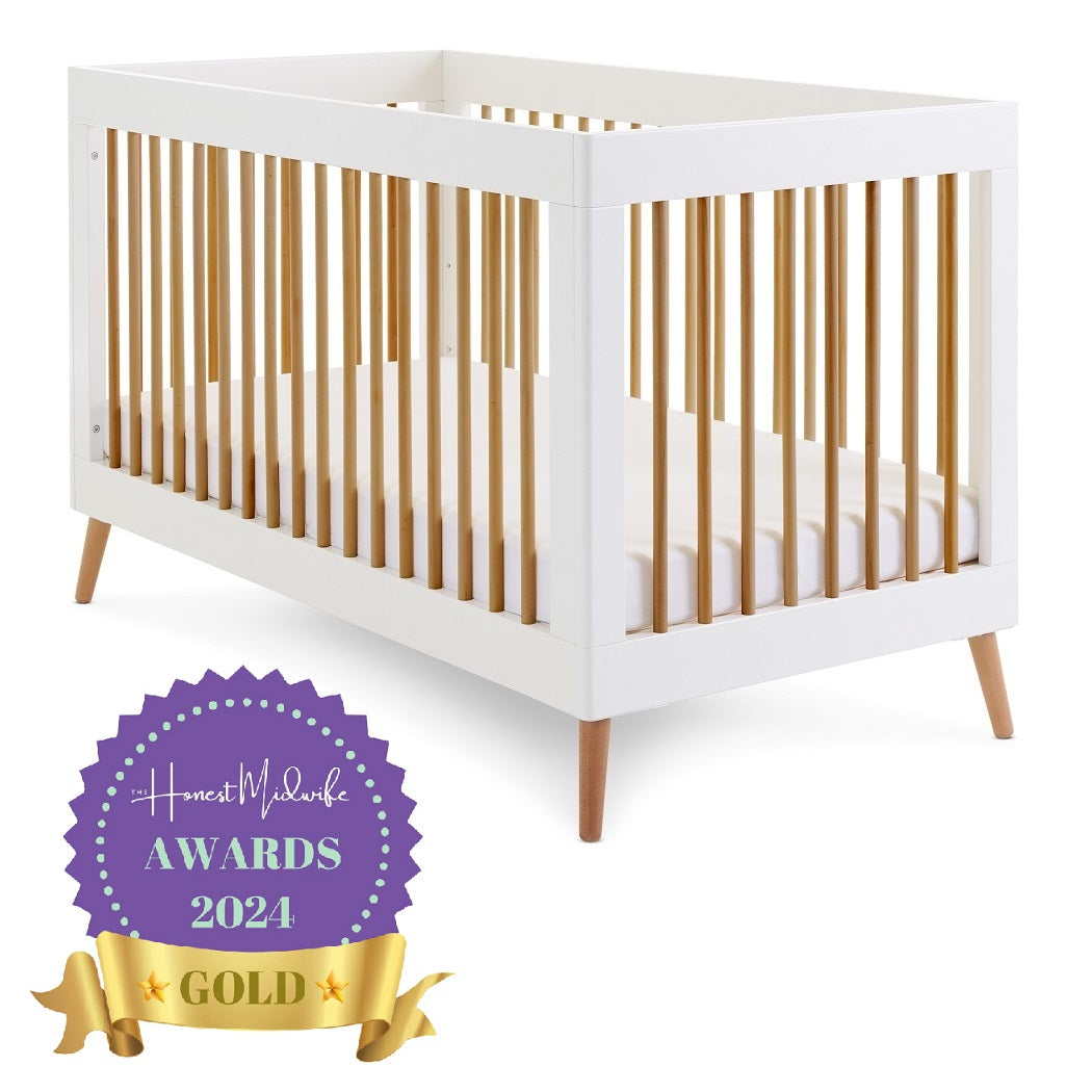 Obaby MAYA Cot Bed White with Natural