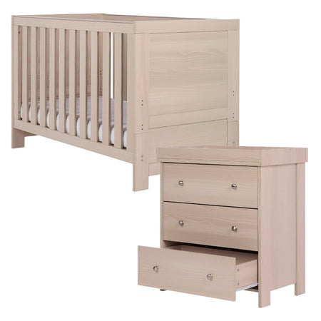Obaby Nika 2 Piece Nursery Furniture Set Aspen - Cot Bed & Changing Unit