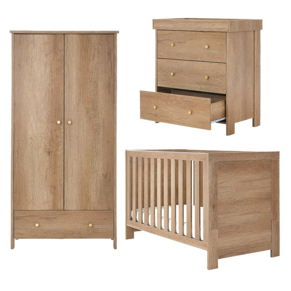Obaby Nika 3 Piece Room Set - Oak