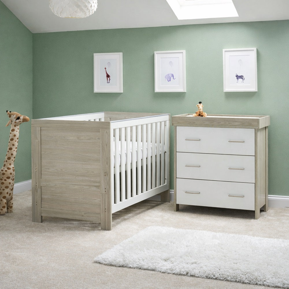 Obaby Nika 2 Piece Room Set - Grey Wash & White - lifestyle image