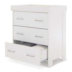 Obaby Nika Changing Unit - White Wash - shown with changing top (clothes and bedding not included)