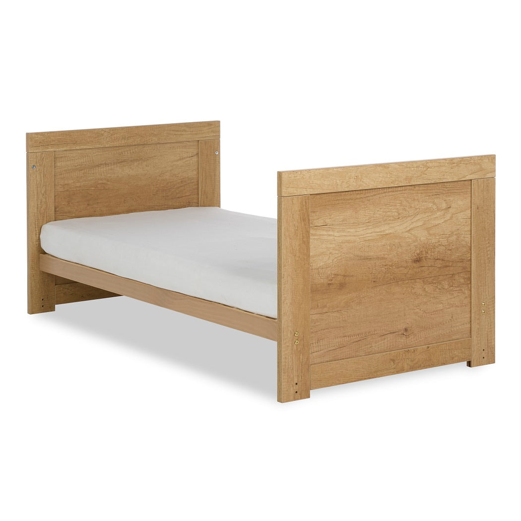 Obaby Nika Cot Bed Oak & White - converted to toddler bed