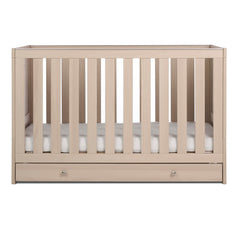 Obaby Nika Cot Bed with Under Drawer Aspen - side view