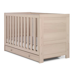 Obaby Nika Cot Bed with Under Drawer Aspen - quarter view