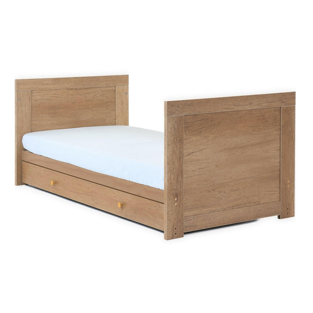 Obaby Nika Cot Bed with Under Drawer (Oak) - converted into toddler bed