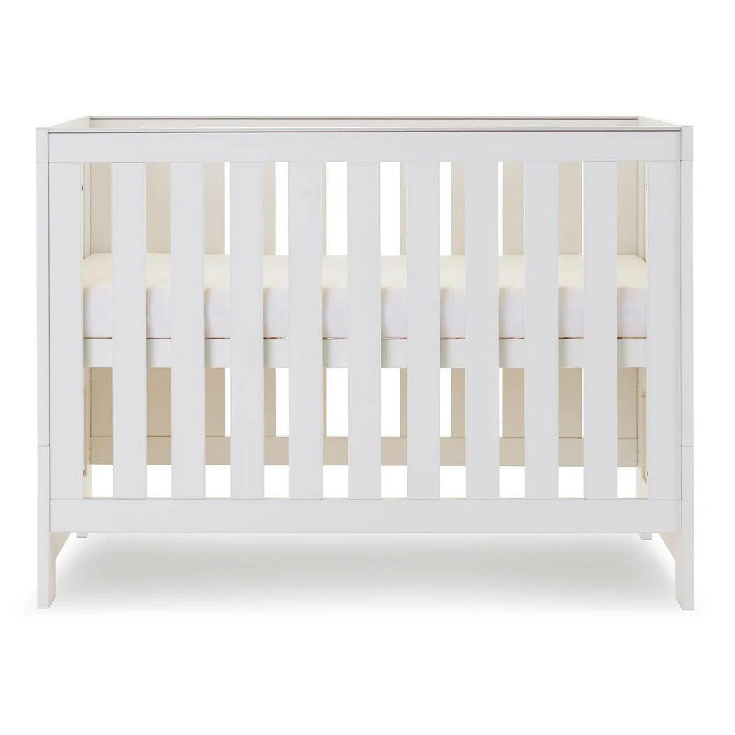 Obaby Nika MINI Cot - White Wash - side view