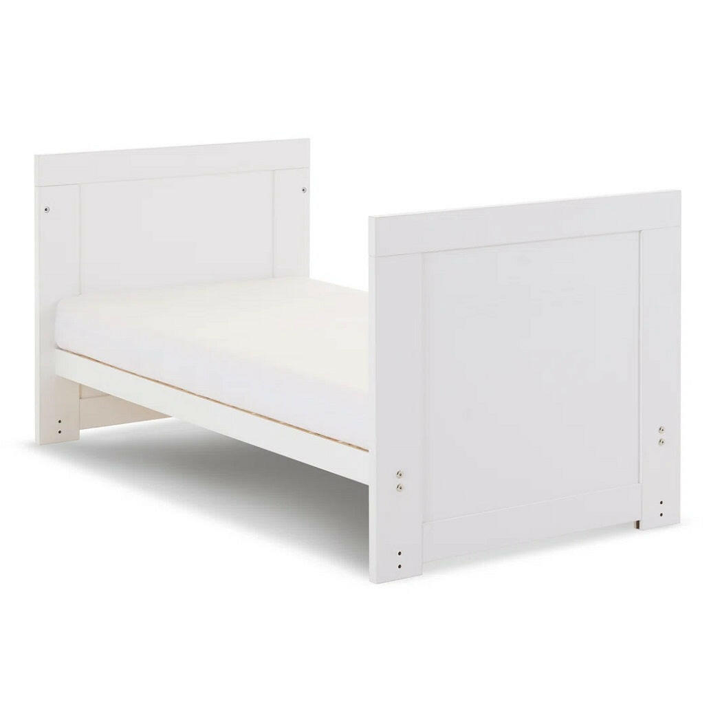Obaby Nika MINI Cot Bed - White Wash - converted into toddler bed