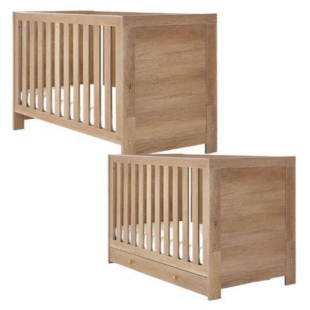Obaby Nika Cot Bed (Oak) - Optional Under Drawer