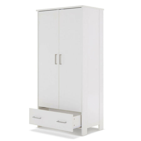 Obaby Nika Double Wardrobe - White Wash 