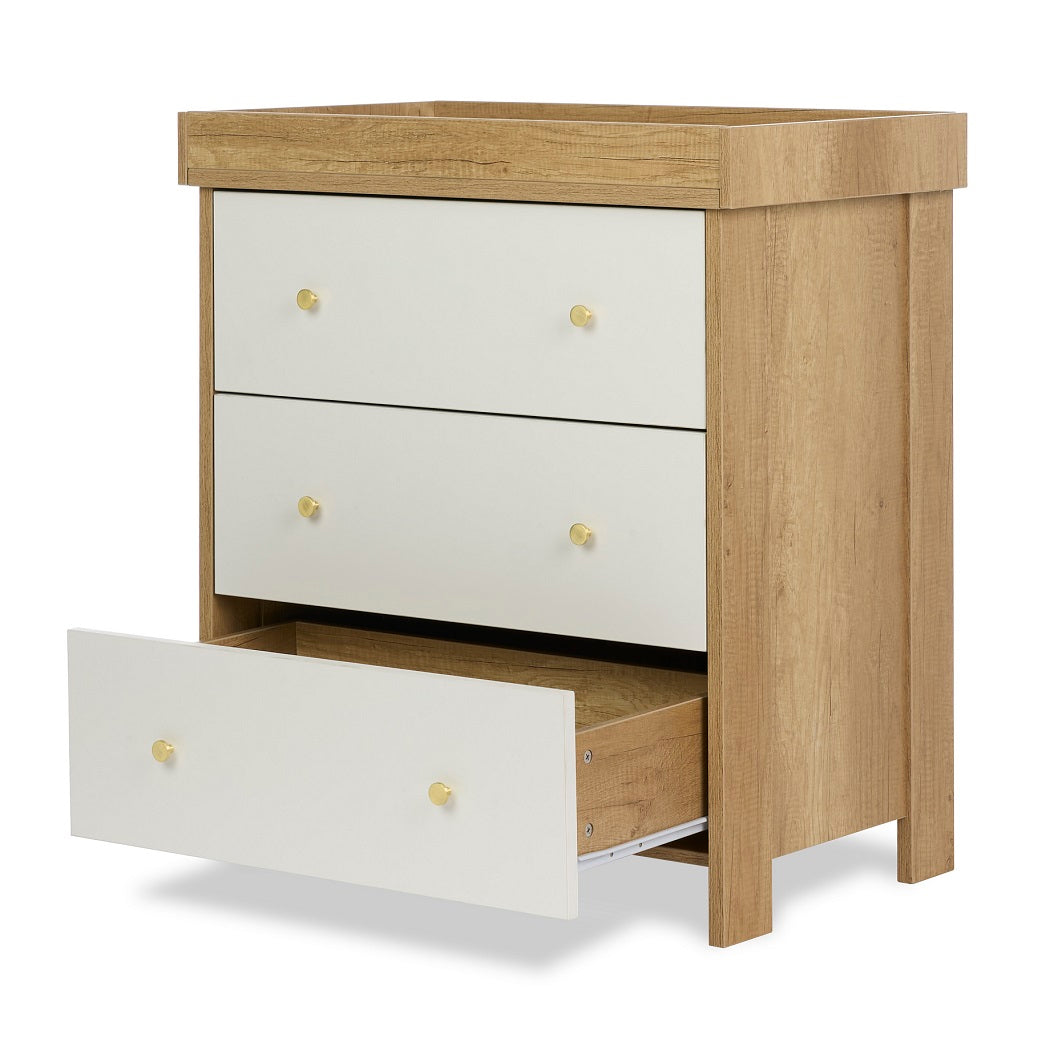 Obaby Nika Changing Unit Oak & White - with changing top fitted