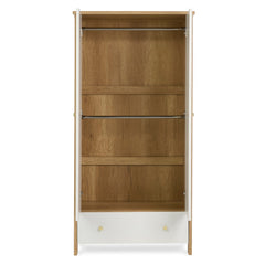 Obaby Nika Wardrobe Oak & White - interior with hanging rails