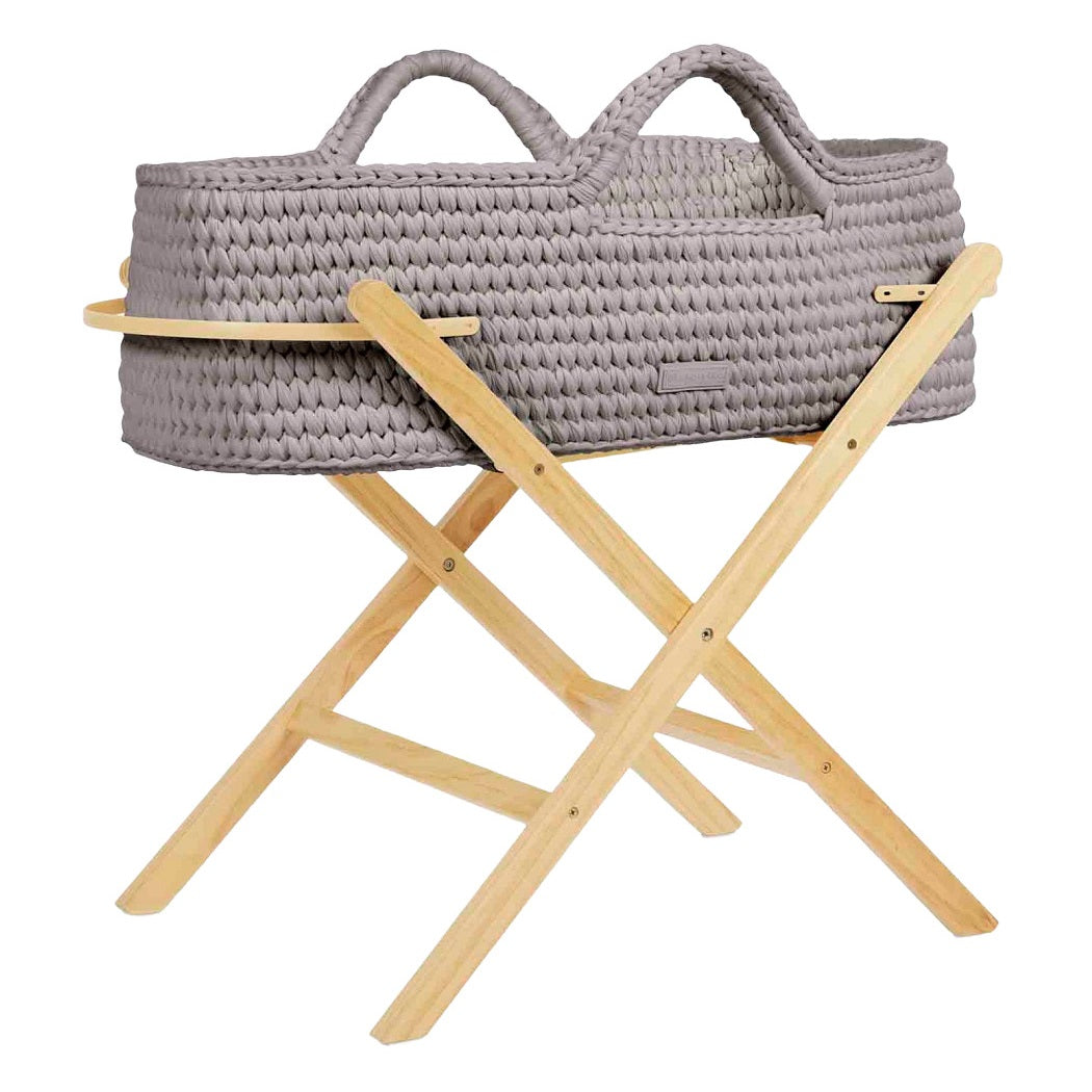 Ickle Bubba Nova Moses Basket & Stand - Tawny basket with pine stand
