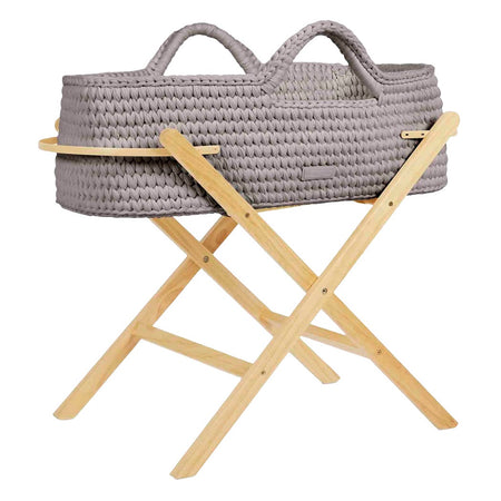 Ickle Bubba Nova Moses Basket & Stand - Tawny basket with pine stand