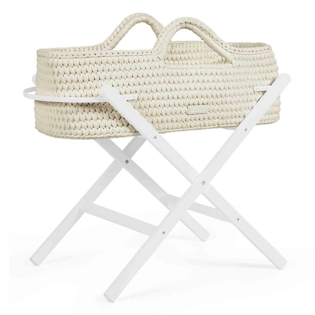 Ickle Bubba Nova Moses Basket & Stand - Cloud basket with white stand
