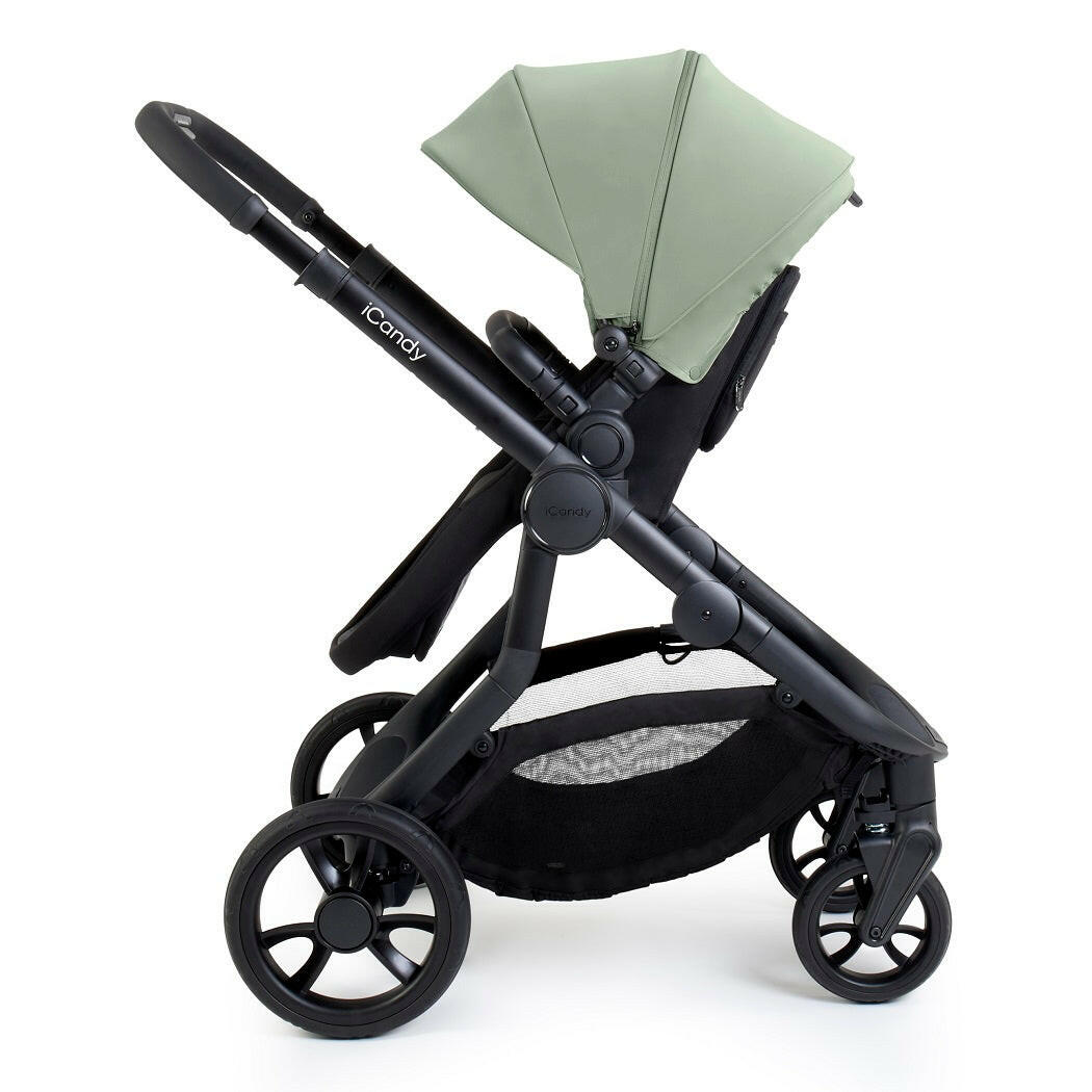 iCandy Orange 4 Combo Bundle - Pistachio - side view of the parent-facing pushchair