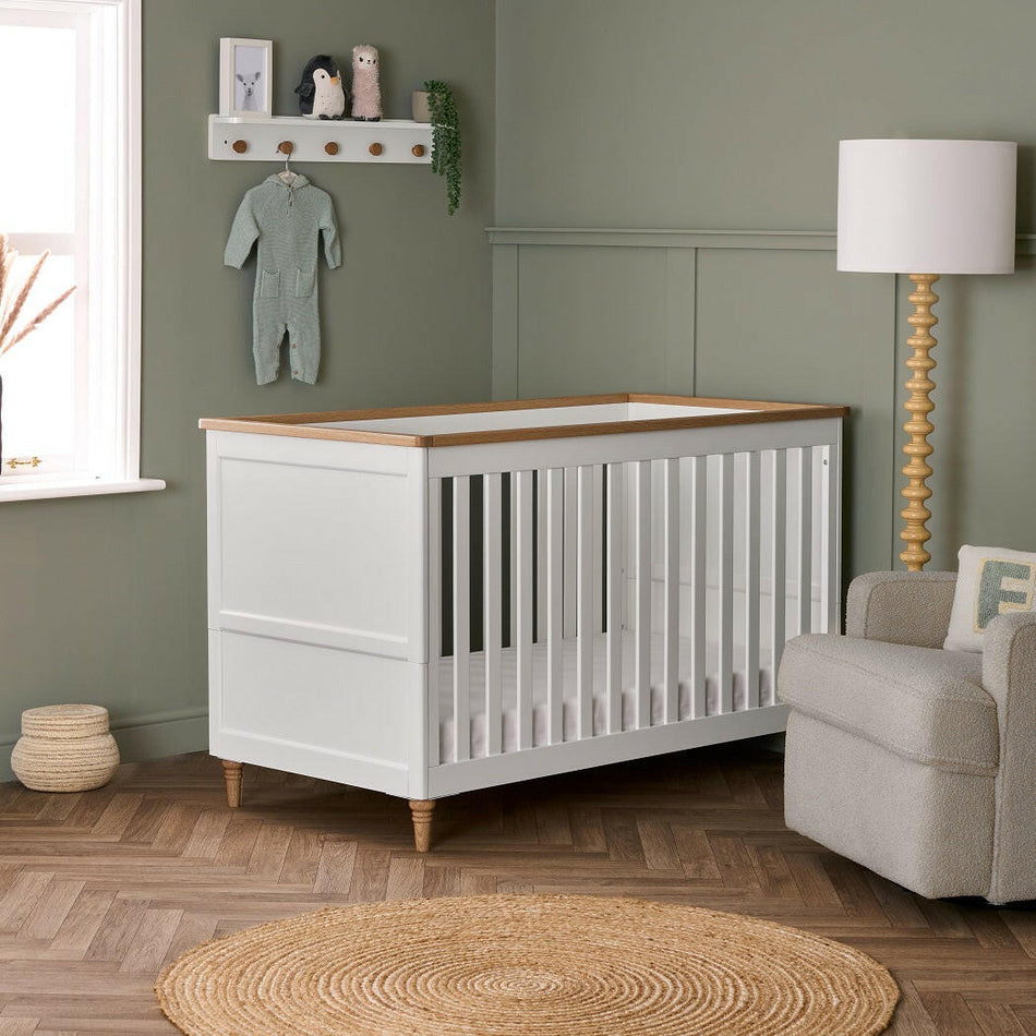 Obaby Orla Cot Bed - White with Oak