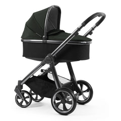 BabyStyle Oyster 3 LUXURY Bundle with Maxi-Cosi Pebble 360 Pro (Black Olive) - showing the carrycot and chassis together as the pram