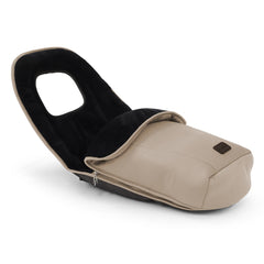 BabyStyle Oyster 3 Gunmetal LUXURY Bundle (Butterscotch) with Maxi-Cosi CabrioFix - showing the included matching footmuff
