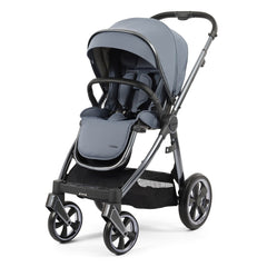 BabyStyle Oyster 3 Gunmetal ESSENTIAL Bundle (Dream Blue) - showing the pushchair in forward-facing mode