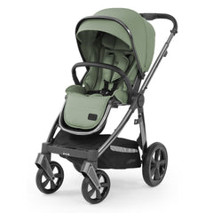 BabyStyle Oyster 3 Gunmetal LUXURY Bundle (Spearmint) - showing the pushchair in forward-facing mode