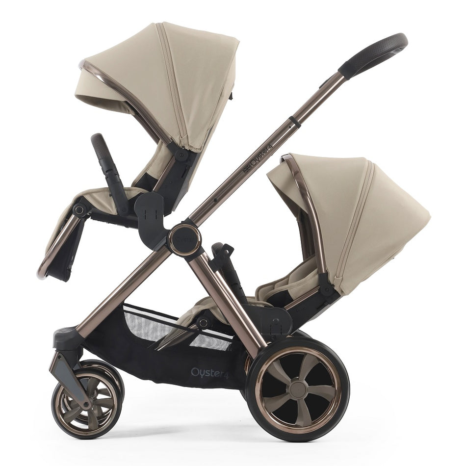 Oyster4 Tandem Pushchair - Buttermilk - with both seat units