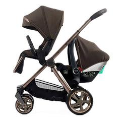 BabyStyle Oyster 4 Tandem Pushchair - Chocolate Velvet - with seat unit and car seat