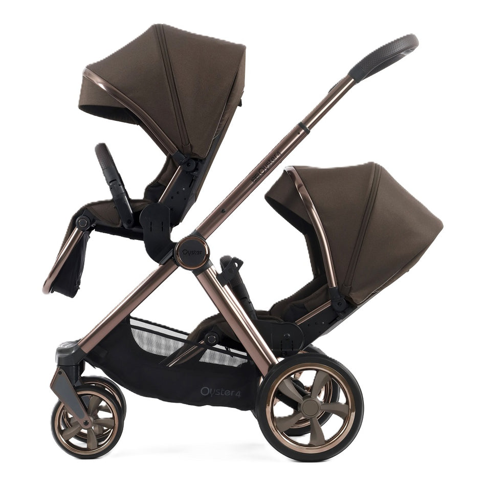 Oyster4 Tandem Pushchair - Chocolate Velvet - with both seat units