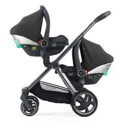 Oyster 4 Twin Pushchair - Black Olive - with two car seats