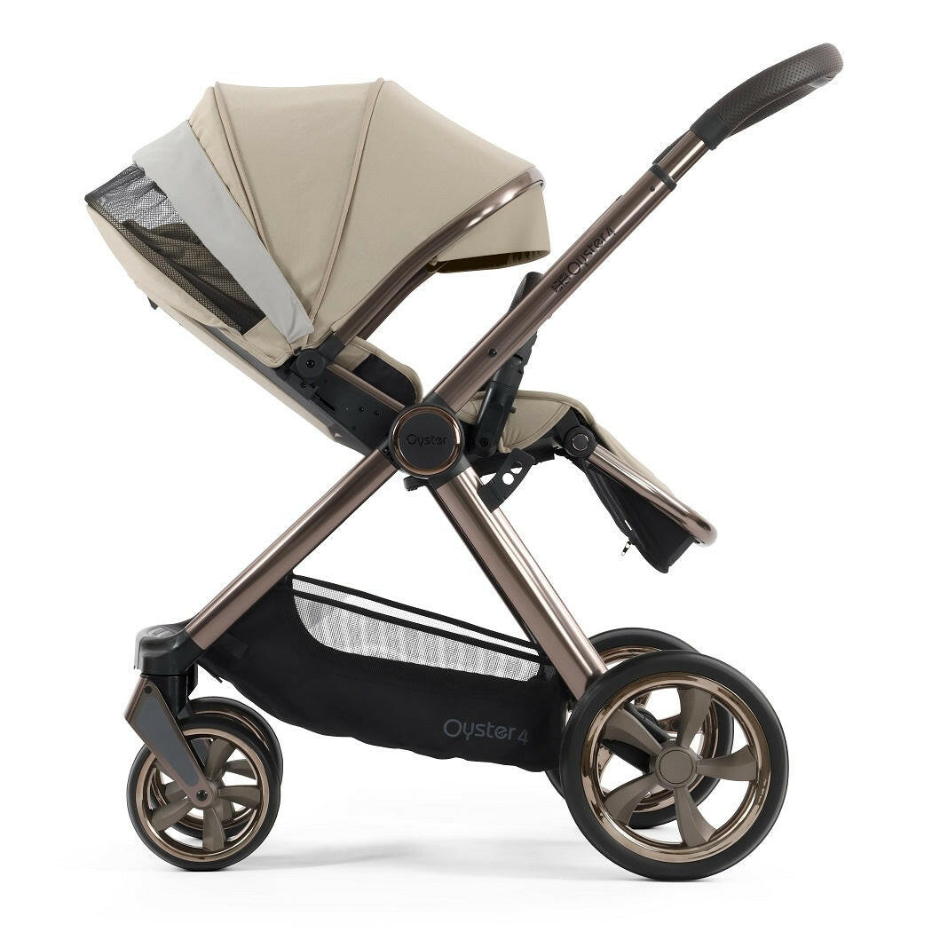 Oyster4 Pushchair - Buttermilk - side view, parent-facing