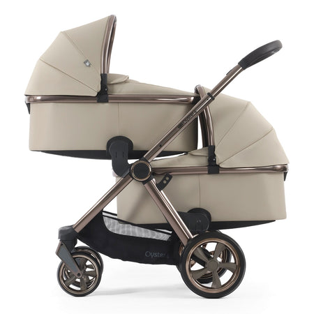 Oyster4 Twin Pram - Buttermilk - with two carrycots