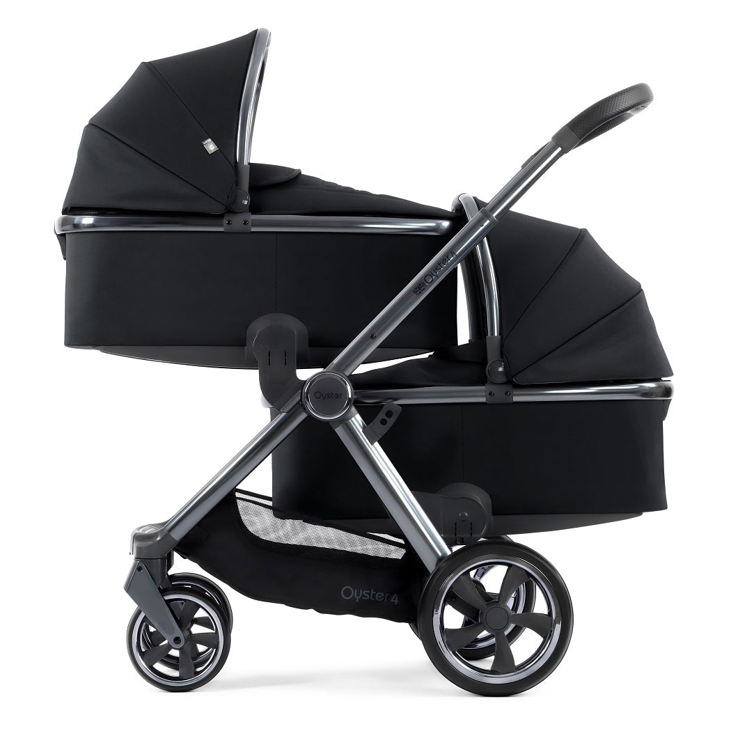 Oyster4 Twin Pram - Carbonite - with two carrycots
