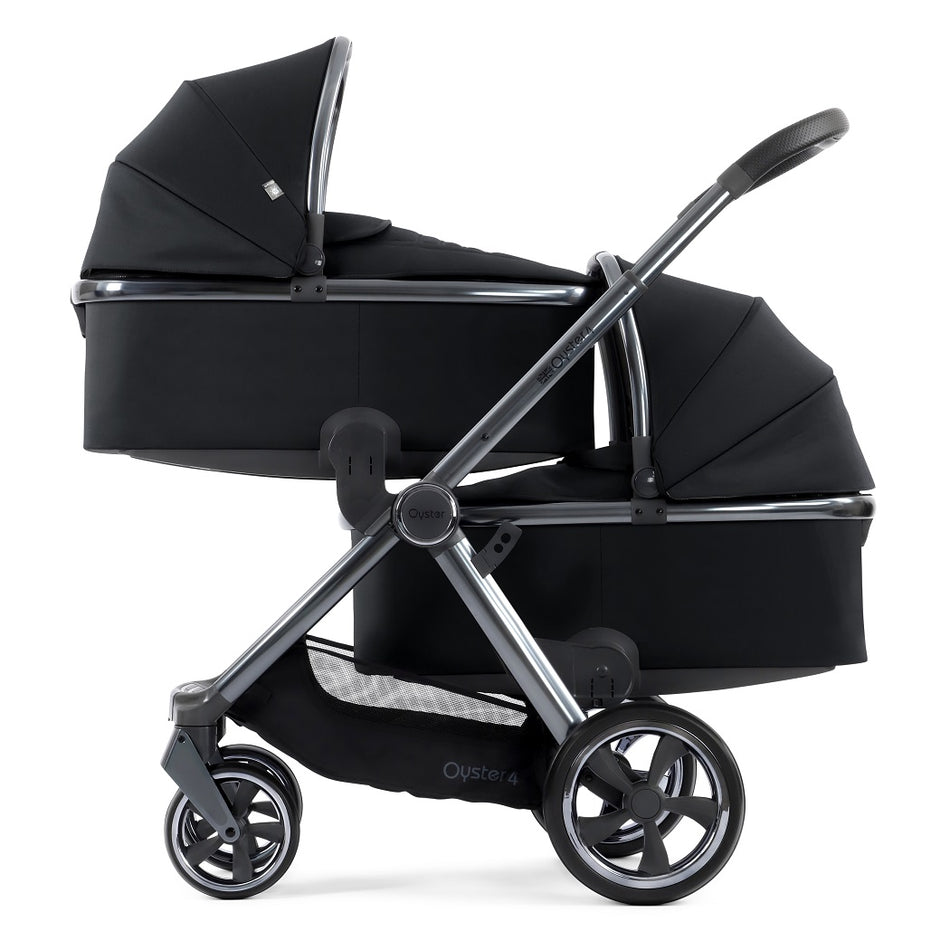 Oyster4 Twin Pram - Carbonite - with two carrycots