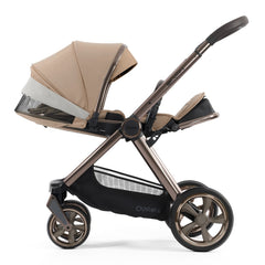 Oyster4 Pushchair - Fawn - side view, parent-facing lie flat