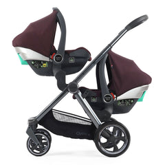 Oyster 4 Twin Pushchair - Mulberry - with two car seats