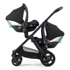 Oyster 4 Twin Pushchair - Raven - with two car seats