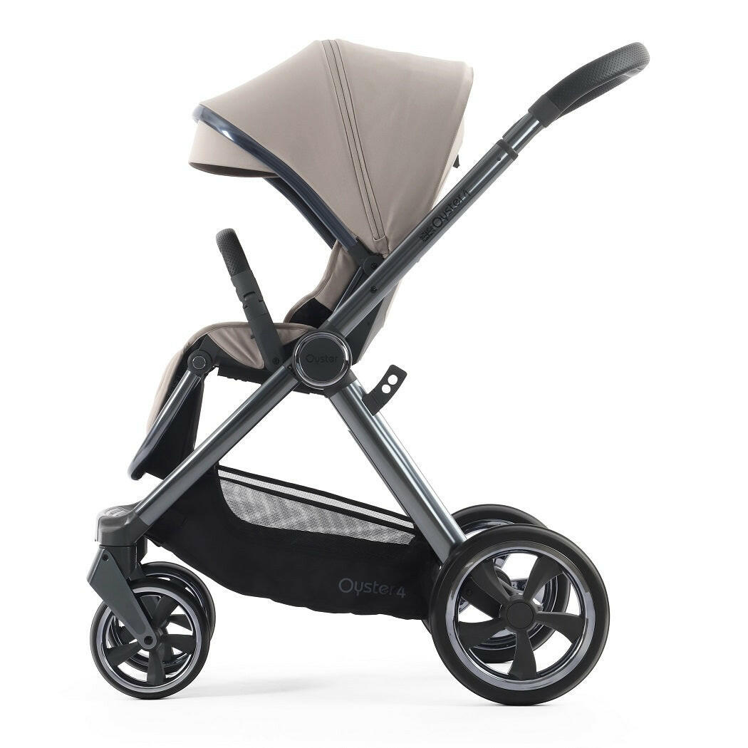 Oyster4 Pushchair - Stone - side view, forward-facing