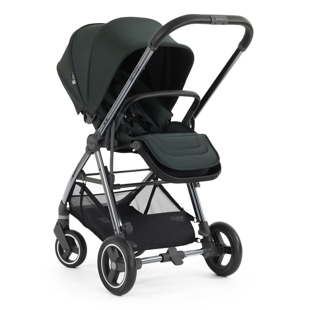 Oyster Gravity+ Stroller -  Black Olive - parent-facing